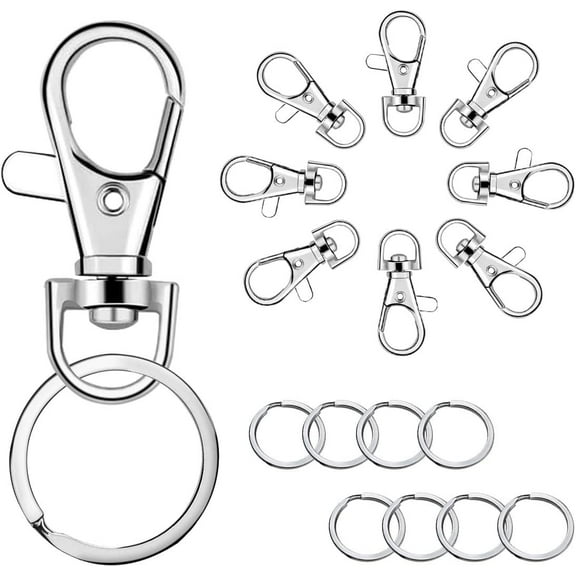 120 Sets 25MM 30MM Key Rings Metal Keychain Rings with Jump Rings Screws Split Keyrings Home Office Decor Make Your Own Key Ring Bulk - 30mm