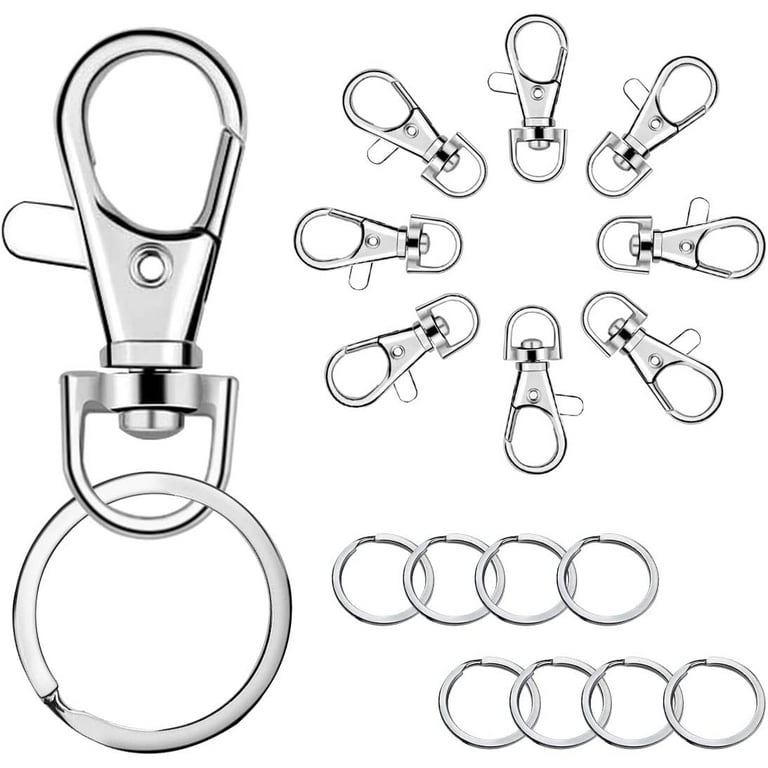 Suuchh 120 Sets 25mm 30mm Key Rings Metal Keychain Rings with Jump Rings Screws Split Keyrings Home Office Decor Make Your Own Key Ring Bulk - 30mm