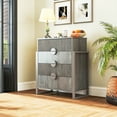 thumbnail image 5 of Modern Fluted 4-Drawer Dresser, Chest of Drawers Storage Cabinet for Bedroom Living room, Borders H Metal Legs,Gray Wash, 5 of 8