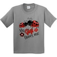 thumbnail image 3 of Inktastic My Gigi Loves Me with Cute Ladybugs Youth T-Shirt, 3 of 5