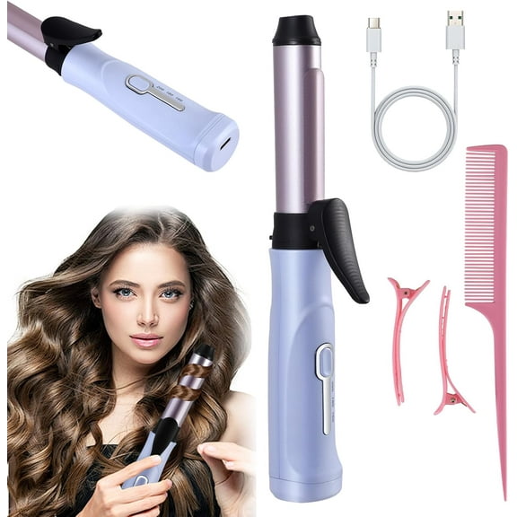 CCNZZITSHT Mini Cordless Curling Wand, 20mm Portable Travel Curling Tongs with 3 Temperature Levels, USB Rechargeable Hair Curling Iron Fast Heating & Ceramic Coating Hair Curler