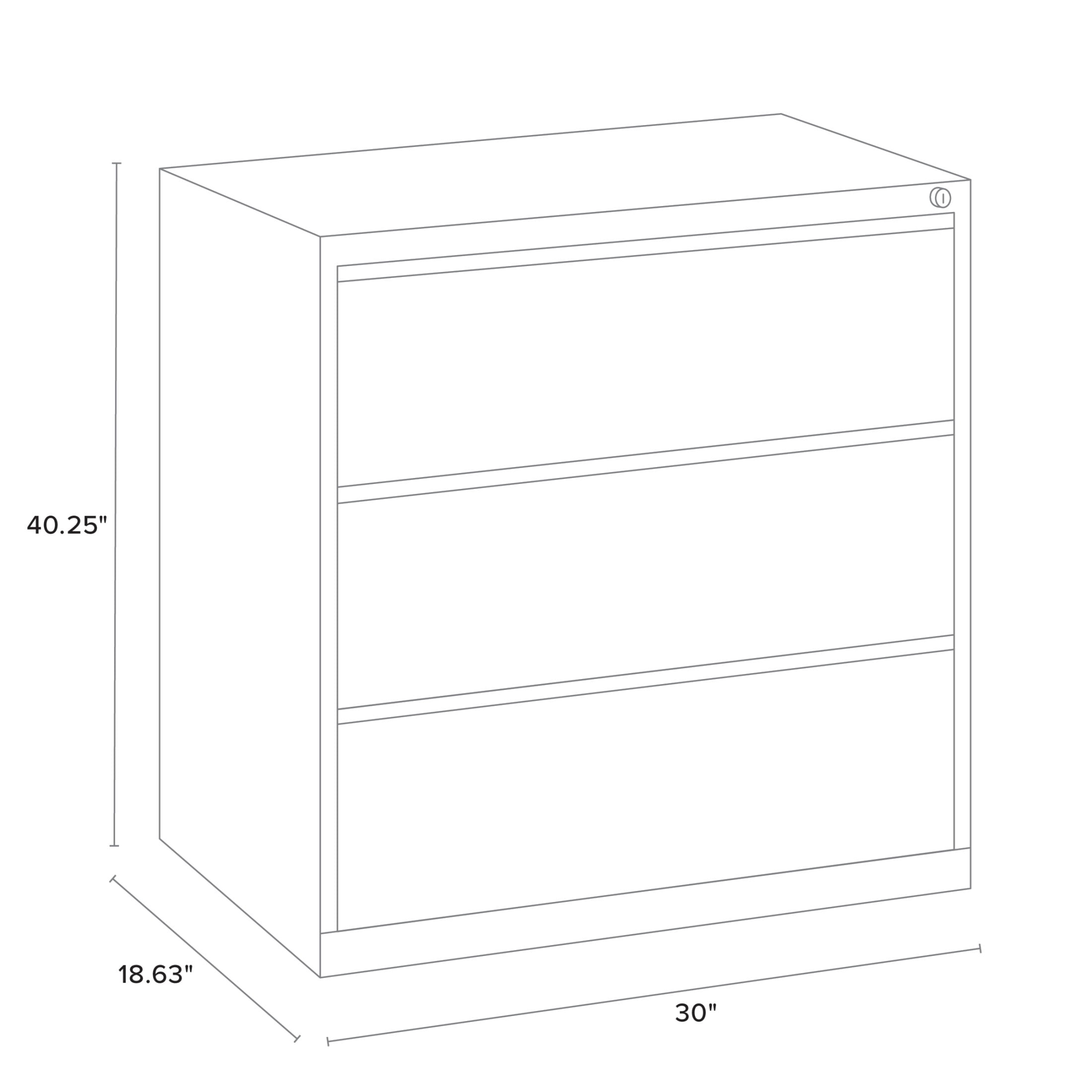 Hirsh 30 Inch Wide 3 Drawer Metal Lateral File Cabinet for Home and Office, Holds Letter, Legal and A4 Hanging Folders, White