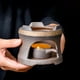 thumbnail image 4 of Juego de estufa para tostar té | Calentador de té de cerámica con vela para la ceremonia del té | Material de alta temperatura apto para uso alimentario | Potenciador de aroma a temperatura, 4 of 5