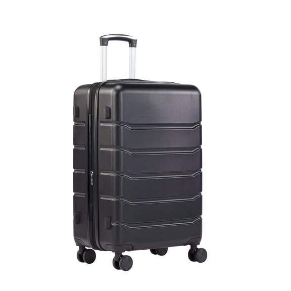 Sweetcrispy 20 inch Carry on Luggage, Hard Shell ABS Suitcase with Double Spinner Wheels, Lightweight Expandable Rolling Suit Case with TSA Lock, Black