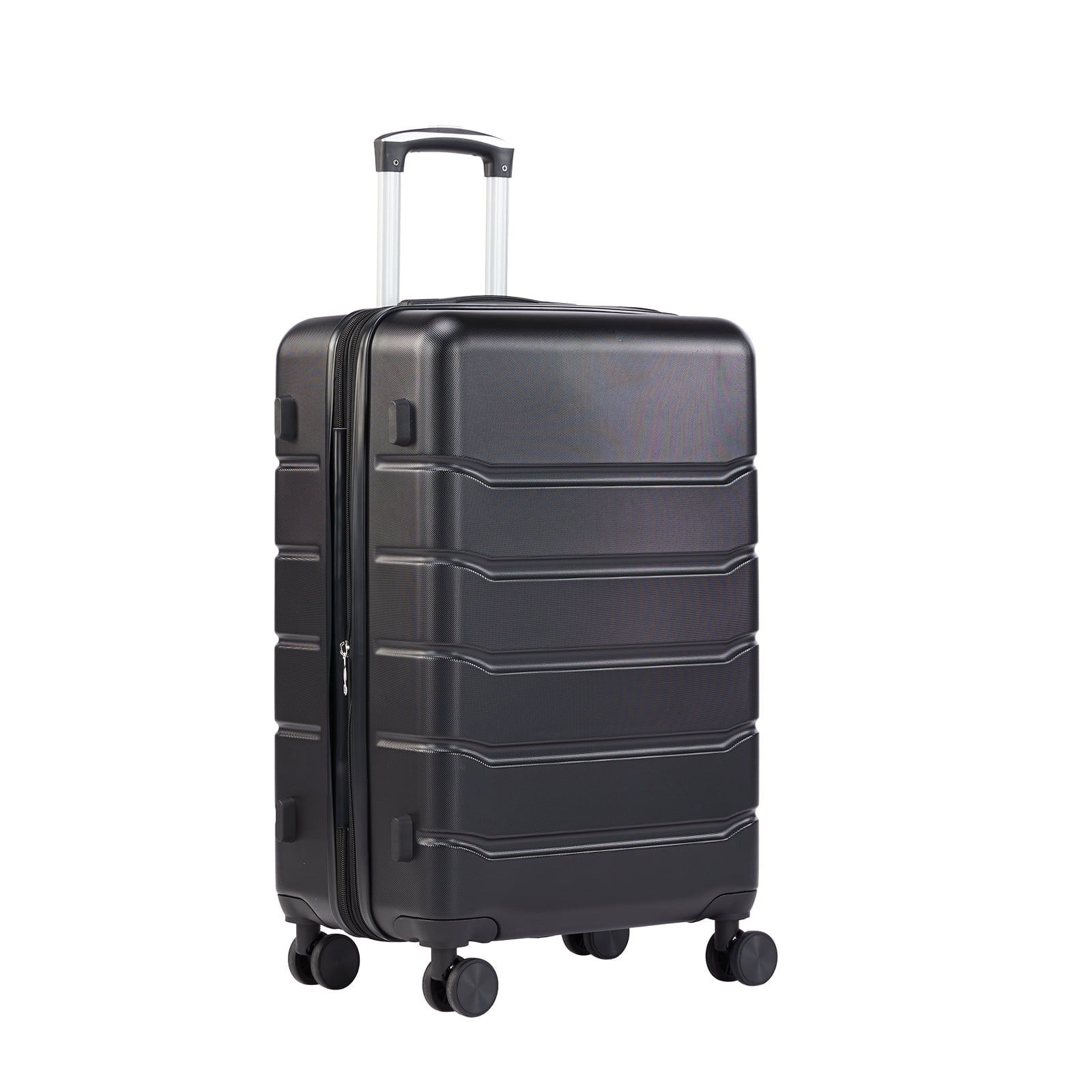 Sweetcrispy 20 inch Carry on Luggage, Hard Shell ABS Suitcase with Double Spinner Wheels, Lightweight Expandable Rolling Suit Case with TSA Lock, Black