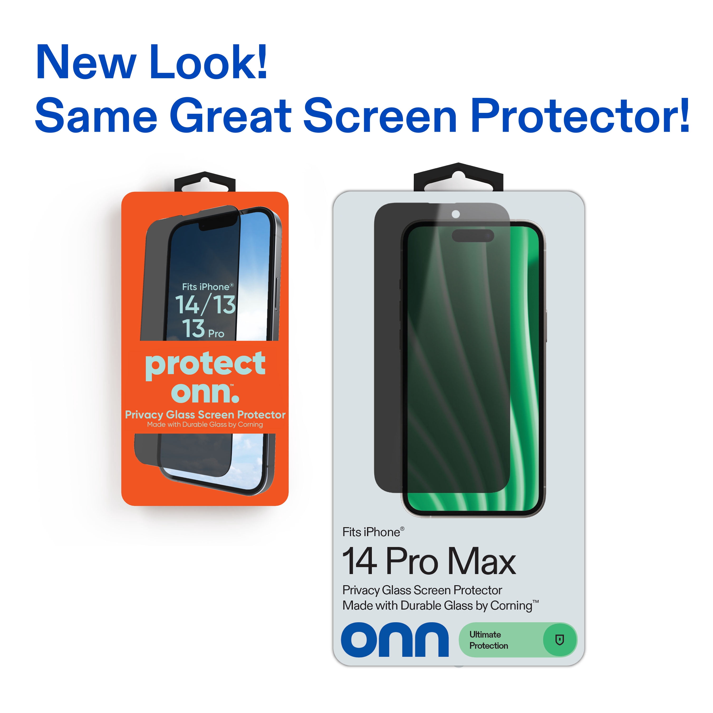 onn Privacy Glass Screen Protector for iPhone® 14 Pro Max, Made with Durable Glass by Corning™ for Ultimate Protection, Includes Easy Application Tray