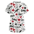 thumbnail image 5 of Lumtrix Valentines Printed Scrub Tops Women Short Sleeve V Neck Plus Size shirt for Womens Side Slit Nursing Uniforms with Pockets Pink M, 5 of 5