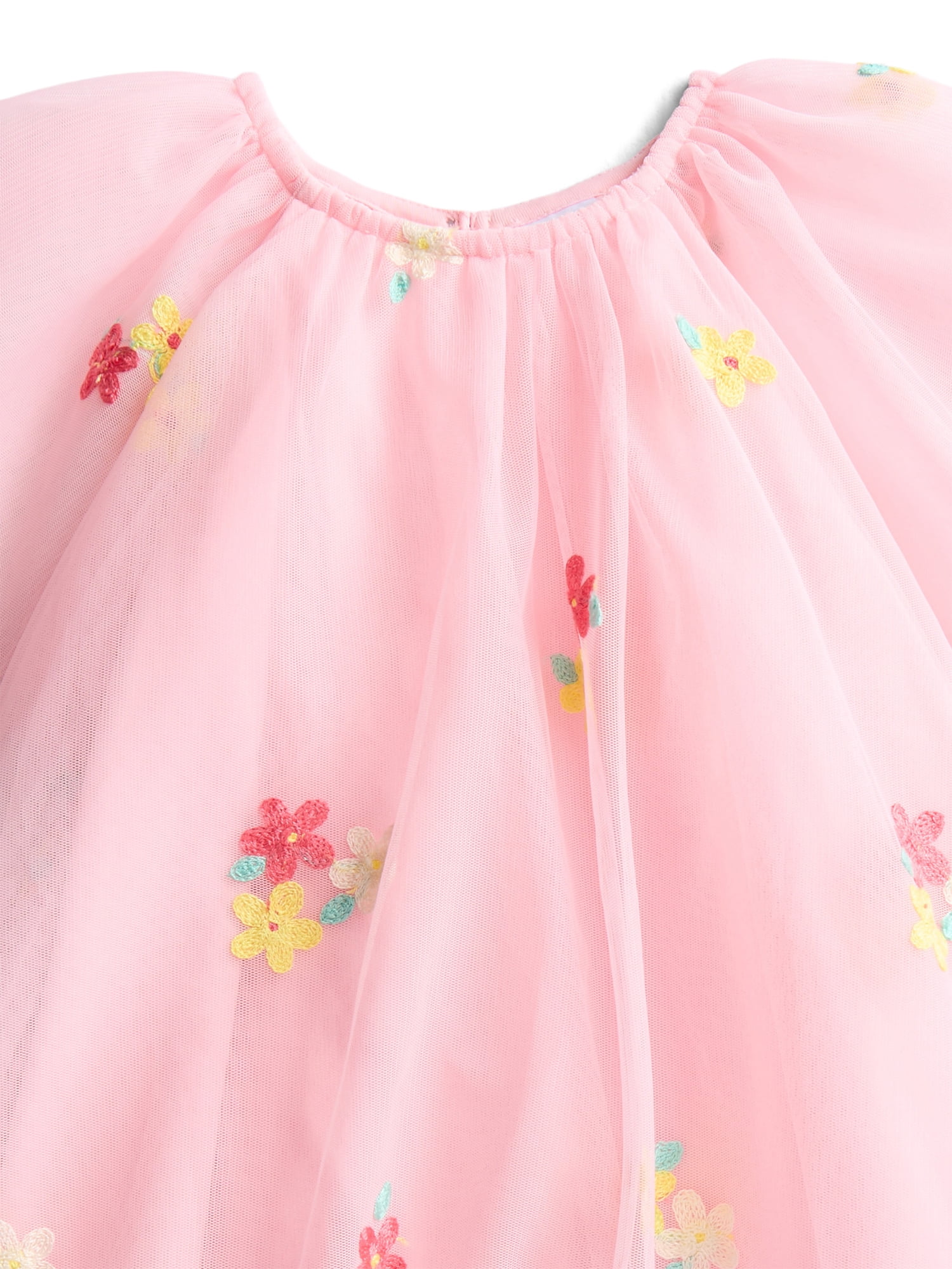Wonder Nation Toddler Girls Floral Print Dress with Short Sleeves, Sizes 12M-5T