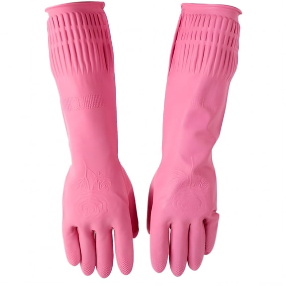ACDANC Rubber Waterproof Extra Long Kitchen Dish Washing Cleaning Household Gloves