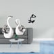 thumbnail image 2 of Conjunto de estatuas de cisne. Figura moderna de cisne de cerámica. Escultura animal decorativa. Adorno de escritorio abstracto para pensadores. Diseñ, 2 of 8