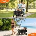 thumbnail image 5 of TouHeart Foldable Wagon Stroller for 2 Kids, Toddler stroller with Canopy&Adjustable push handle , 220 Lbs Capacity, Black, 5 of 13