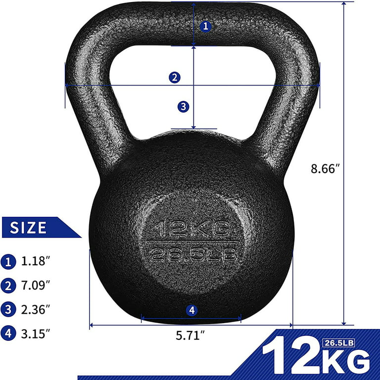 Bodytone Black Kettlebell 12kg - Devine Fitness Equipment
