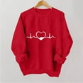 thumbnail image 6 of Women's Valentine's Crewneck Sweatshirt Sunburst Heart Print Long Sleeve Pullover for Romantic Evenings Red-6 XL, 6 of 6