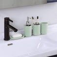 thumbnail image 3 of Set 4 Pcs Green Bathroom Accessories,Cute Bathroom Decor,Plastic Soap Dispenser and Toothbrush Holder Set,Soap Dish and Mouthwash Cup, 3 of 6