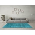 thumbnail image 3 of Ahgly Company Indoor Round Oriental Light Blue Industrial Area Rugs, 4' Round, 3 of 4