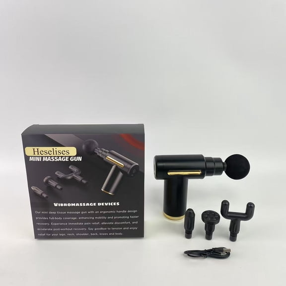 Heselises Vibromassage devices,Massage Gun, Small Travel Tool, Massage Gun Deep Tissue,Percussion Handheld Portable Muscle Massager Tool for Full Body Pain Relief (Black)