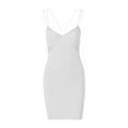thumbnail image 4 of VISgogo - Vestido ajustado de verano para mujer, color sólido, sin mangas, sin espalda, con cadena, para discoteca VISgogo moda, 4 of 9