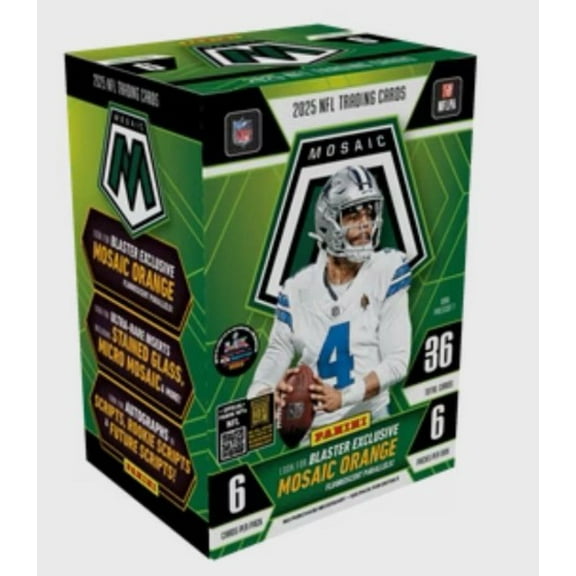 2025 Panini Mosaic Football Trading Card Factory Sealed Blaster Box