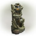 thumbnail image 3 of Alpine 39" Outdoor Multi-Tier Stone Tower Waterfall Electric Fountain with LED Lights, 3 of 11