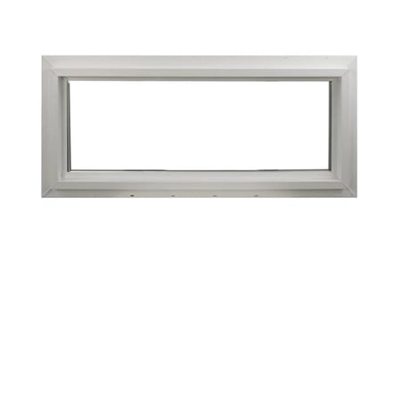 Double Pane Transom Window 36" x 16" Vinyl Windows Argon Gas DP50 Non-Opening Lo
