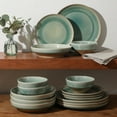 thumbnail image 3 of Gibson Elite Hailstone 16 Piece Stoneware Reactive Glaze (Service for 4) Ceramic Plates and Bowls Dinnerware Set - Tropical Green, 3 of 11