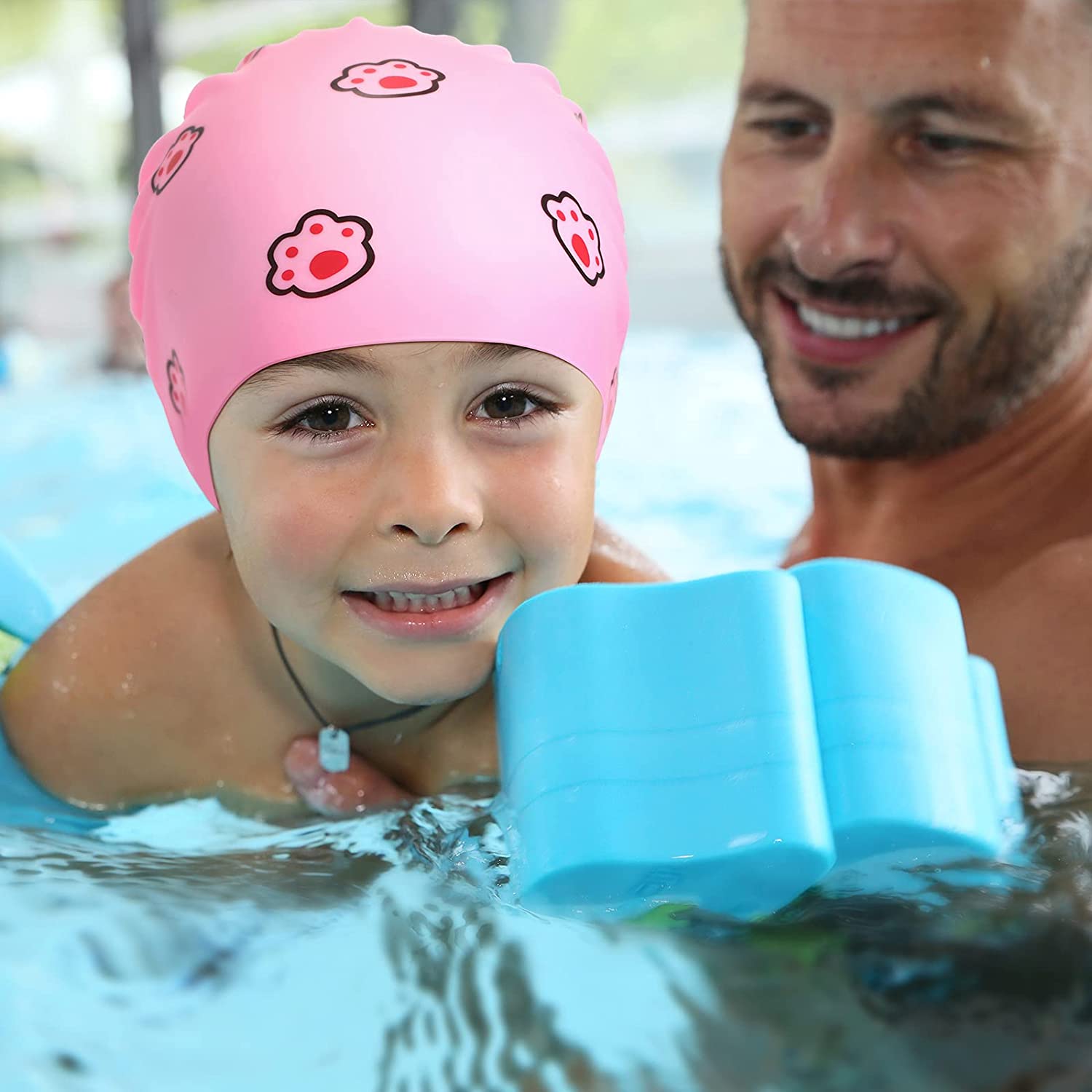 4 Pieces Kids Silicone Swimming Cap 