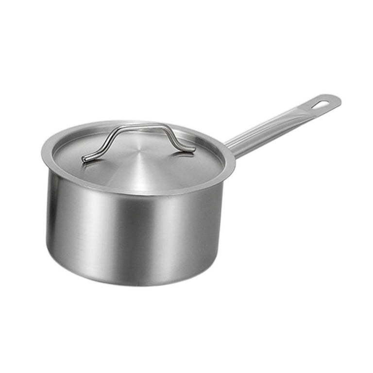 Walchoice 2 Quart Saucepan with Lid, 18/10 Stainless Steel Soup Pot for  Home Kitchen, Transparent Lid & Dishwasher Safe