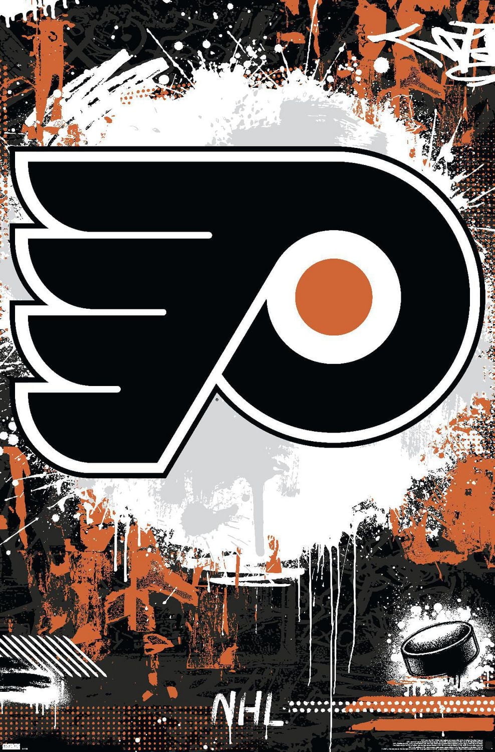 NHL Philadelphia Flyers - Maximalist Logo 23 Wall Poster, 22.375" x 34"