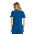 thumbnail image 2 of Barco One Wellness BWT012 Women's 4 Pocket V-Neck Contrast Shoulder Front Split Scrub Top New Royal XL, 2 of 2