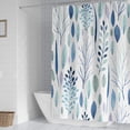 thumbnail image 2 of Jinsinto Rideau de Douche Floral, Rideau de Douche Tropical, Rideau de Douche en Tissu Imperméable Rideau de Douche Bleu, 2 of 4