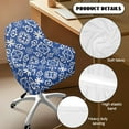 thumbnail image 5 of ZIATUBLES Classical Flower Pattern Polyester Stretchable Dining Room Chair Slipcovers Washable Removable Swivel Curved Back Chair Protector Cover for Home Living Room Decor, 5 of 7