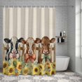 thumbnail image 6 of Bathroom Shower Curtain Farmhouse Cow Sunflower Burlap Waterproof Shower Curtains with Hooks, Rustic Wooden Fence Bath Curtains Bathtub Curtain Home Decor 36x72in, 6 of 9