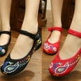 thumbnail image 2 of Women's Chinese Old Peking Style Phoenix Flower Embroidered Mary Jane Flat Shoes, 2 of 6