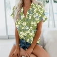 thumbnail image 2 of XFLWAM Womens Casual Short Sleeve Button Down Shirts Summer Cotton Solid Color Top Blouses with Pockets Light Green L, 2 of 6