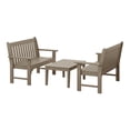 thumbnail image 2 of WestinTrends Malibu 3-Piece HDPE Outdoor Patio Furniture Couch and Coffee Table Set, Weathered Wood, 2 of 14