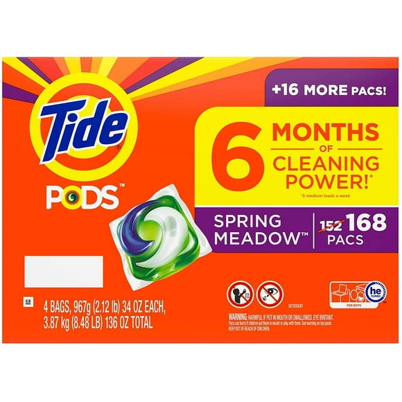 Tide Pods Liquid Laundry Detergent Pacs, Spring Meadow (168 Ct.)
