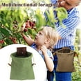 thumbnail image 3 of BIBABLYKE Storage Leather Canvas Bag Hiking Camping Portable Outdoor Survival Foraging Bag Fruit Picking Pouch Collapsible Pouch, 3 of 8
