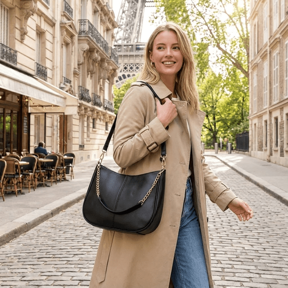 Medium Tote Bag for Women, PU Leather Chain Shoulder Handbag, Stylish Crossbody Bags for Women