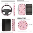 thumbnail image 5 of Uorisanigo Cute Strawberry 18 Pcs Car Seat Cover Set with Steering Wheel Covers Seat Belt Shoulder Pads Center Console Pad Cover Headrest Cup Coasters Handbrake Gear Shift Covers Key Chains for Cars, 5 of 7