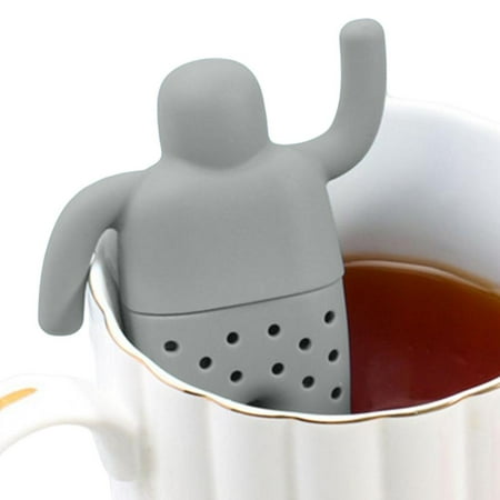 

Fovolat Tea Infuser Silicone Mr Little Man Tea Strainer Funny Tea Strainer & Steeper for Single Cup Innovative Onsen Man Silicone Tea Defusers for Teacups Teapots easy to use