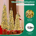 thumbnail image 6 of Topbuy 4' 5' 6' Artificial Christmas Tree Set of 3 Pencil Xmas Trees with Realistic Accumulated Snow Branch Tips LED Lights, 6 of 9