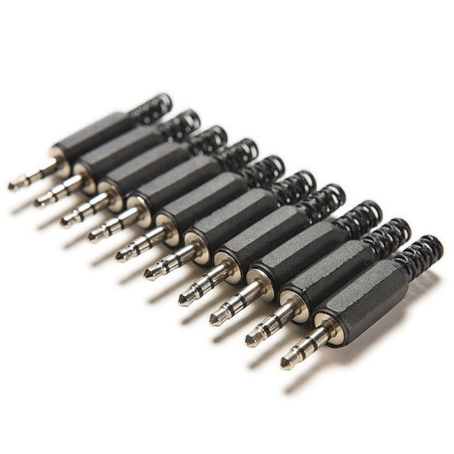Gwong Electrónica 10 PCS 3.5mm Audio Masculino Enchufe Jack Adaptador Conector Estéreo Herramientas para Auriculares