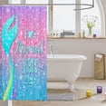 thumbnail image 3 of Mermaid Shower Curtain for Bathroom,Glitter Galaxy Shower Curtain for Kids Girls Women,Pink Blue Mermaid Tail Scales Bathroom Decor Set Waterproof Bath Curtain with Hooks 72" Wx72 L, 3 of 6