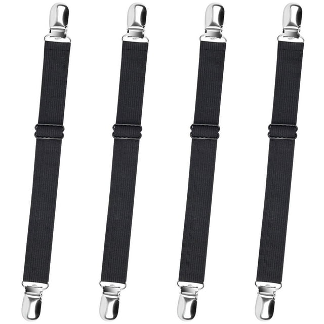 Tirantes para sábanas, 4 Uds., correas ajustables para soporte de sábanas, sujetadores de sábanas, pinzas para sábanas de alta resistencia para colchones