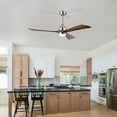 thumbnail image 2 of 52" Ceiling Fans with Lights and Remote Control, 6 Speeds, Quiet Reversible DC Motor, 3000K/4500K/6000K Bright LED Lighting, Nickel + Walnut, 2 of 6