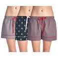 thumbnail image 1 of Casual Nights Women's 3 Pack Cotton Woven Lounge Boxer Shorts, 1 of 3