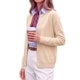 thumbnail image 5 of Fantaslook Crew Neck Knit Cardigan Sweaters for Women Button Front Sweater Tops Business Casual Fall Outfits, 5 of 10