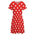 thumbnail image 4 of Red Polka Dot Background Sundress Short Sleeve Dress Summer Women Clothes Dress for Women Dresses, 4 of 7