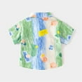 thumbnail image 4 of Ruyang Short Sleeved Tie Dye Print Lapel Shirt for Toddler Boys Hawaiian Print Button Down Beach Tops Cute Summer Clothes, 4 of 8
