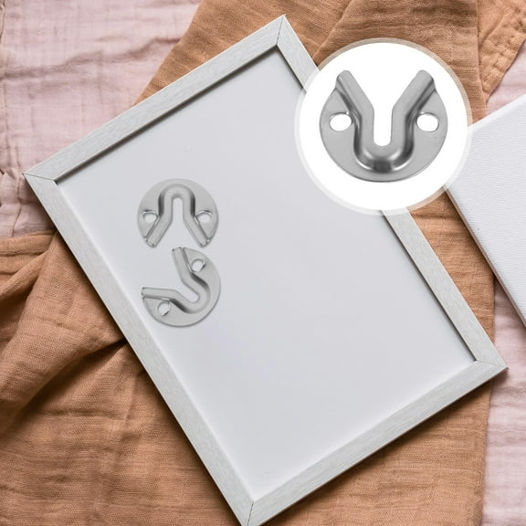 Homoyoyo Iron Picture Hangers, 10-Pack Interlocking Mounts for Frames and Mirrors, Sturdy, Reusable Wall Hooks